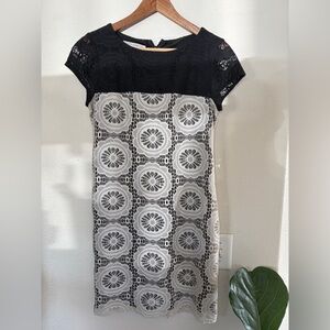 Maggy London Black and White Lace Mini Dress